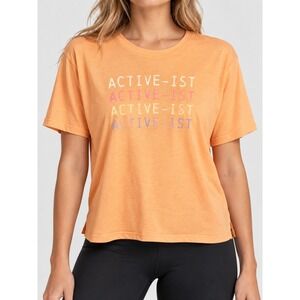 Zelos Orange Active-Ist Slogan Fitness Tee Loose‎ Fit Size Large
